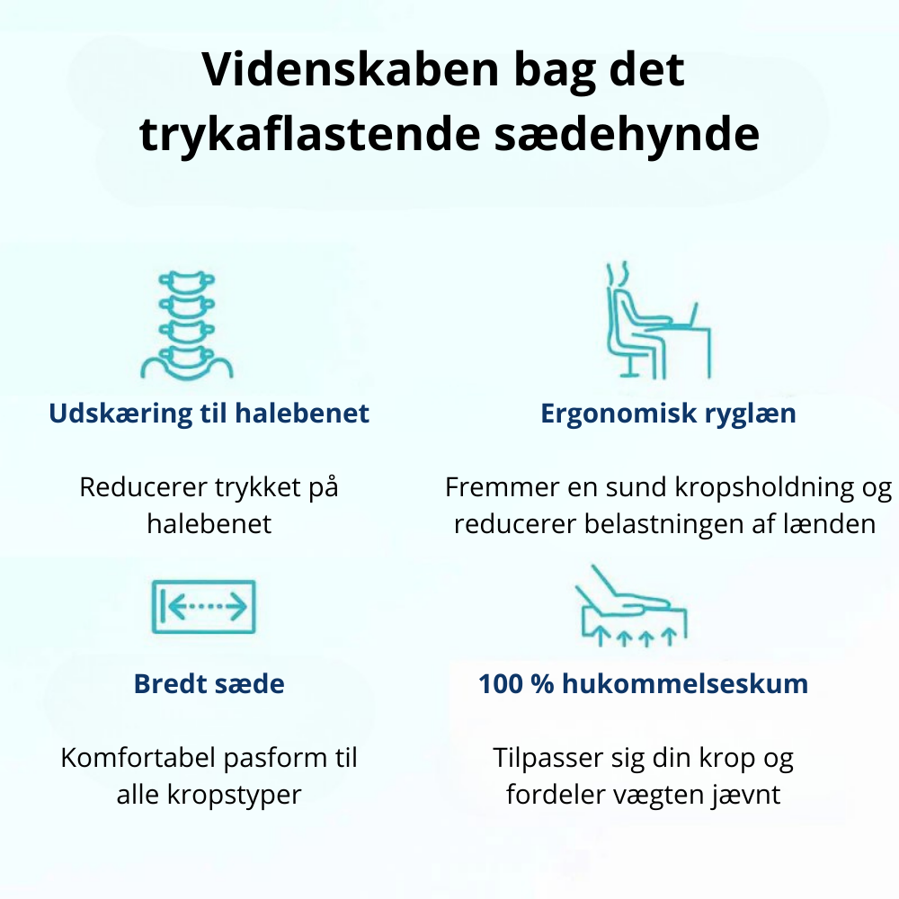 ComfortCore™ – Ergonomisk sædehynde til daglig komfort